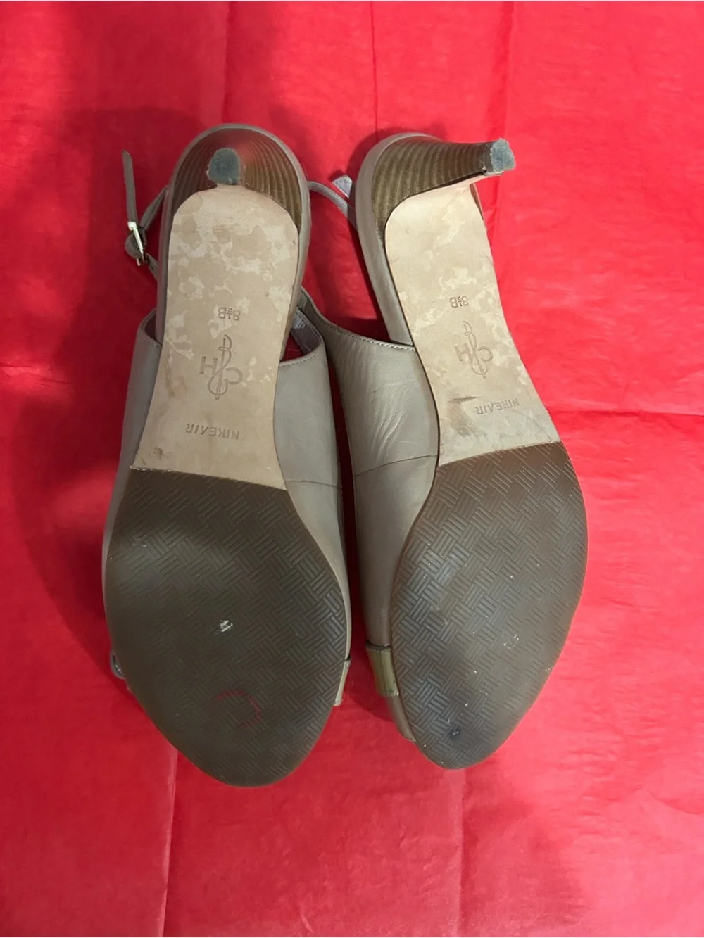 Cole Haan Beige and Olive Slingback Sandals